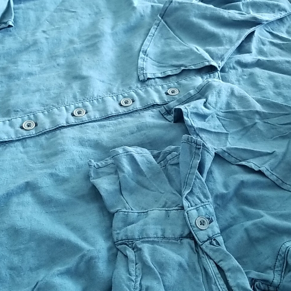 🧶Free People Blue Button Blouse - Picture 9 of 9